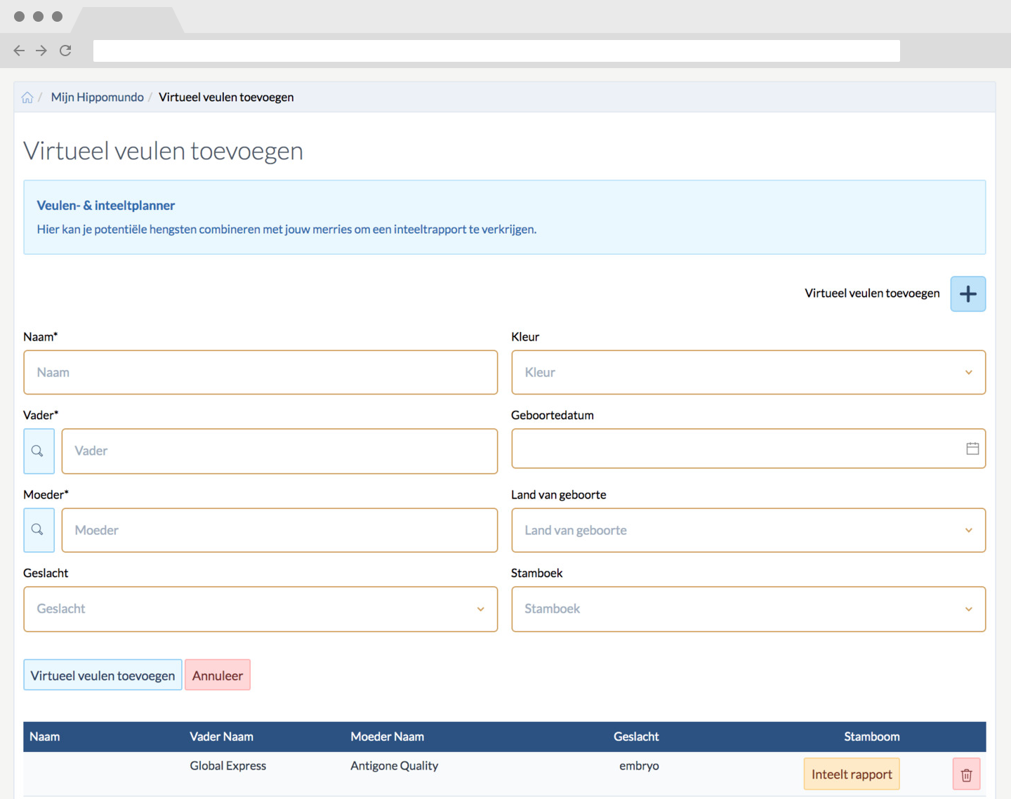 Veulen- en inteeltplanner