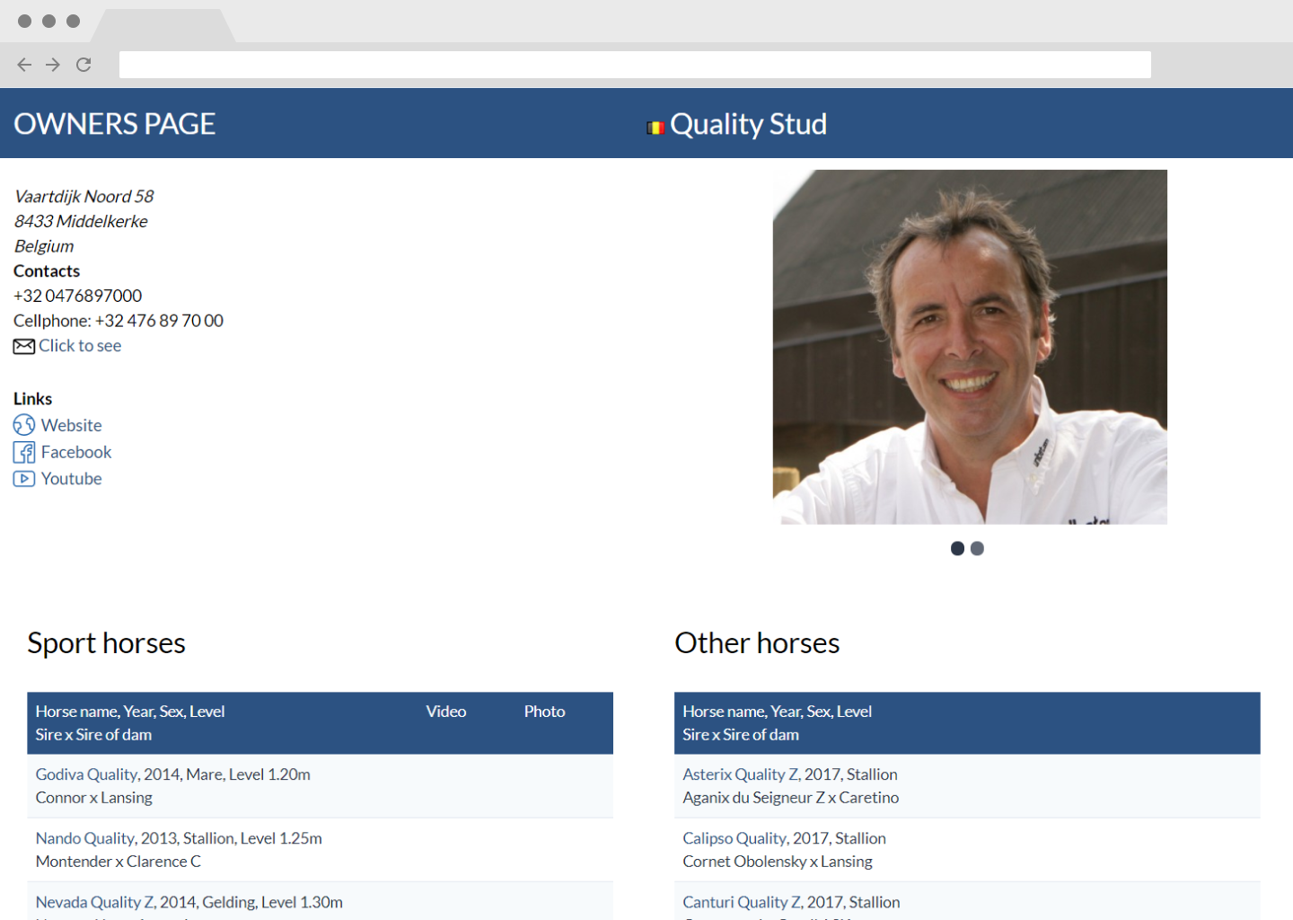 Owners page