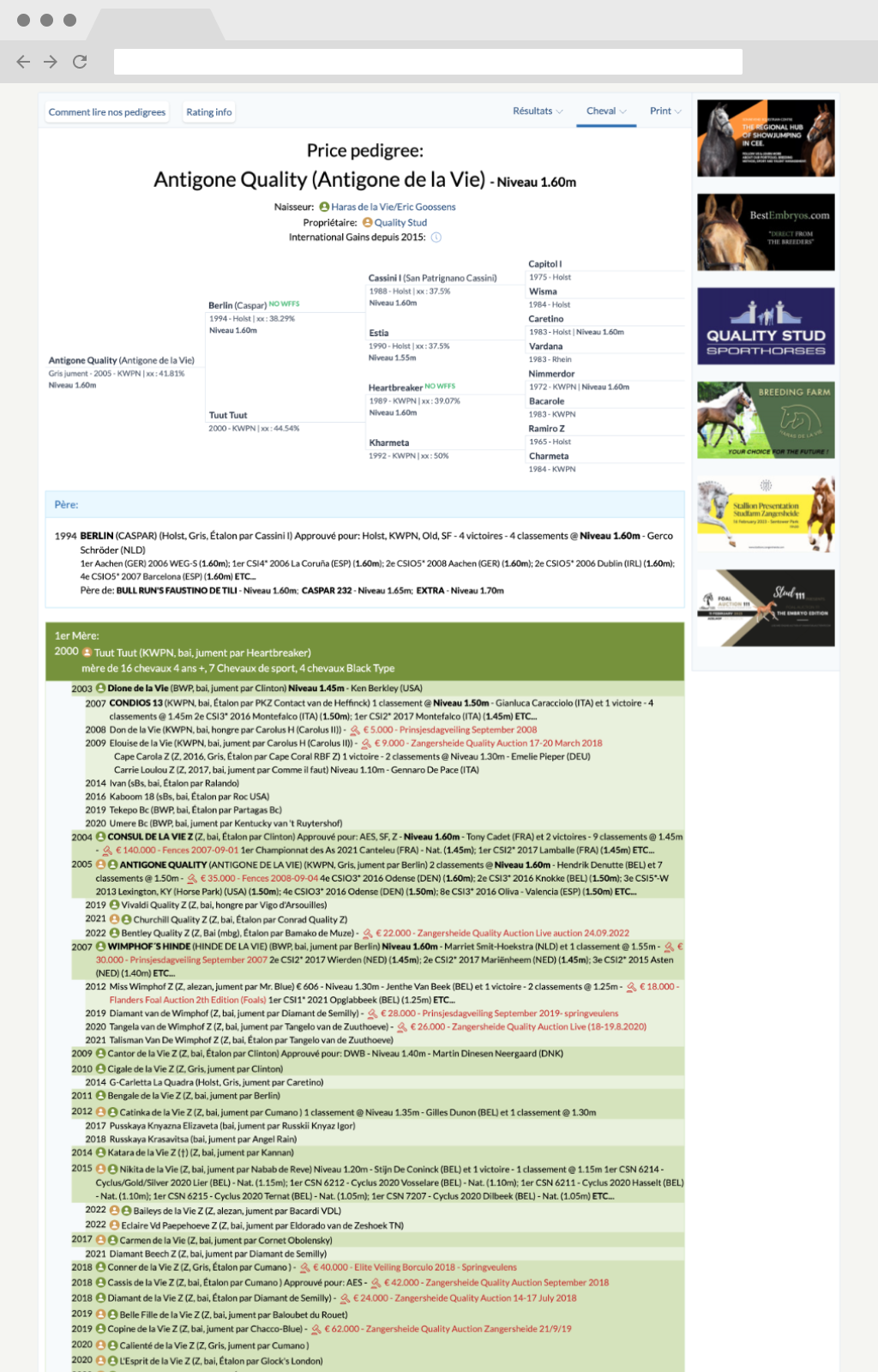 price pedigree page